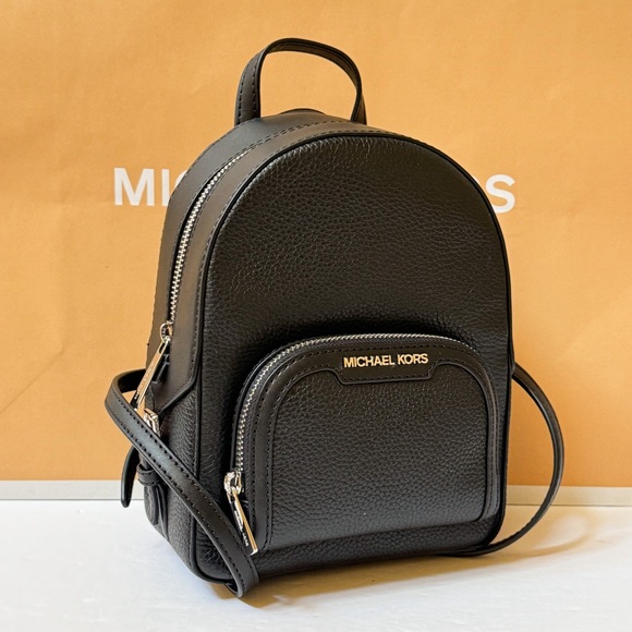 Michael Kors Jaycee XS MINI Convertible Zip Pocket Backpack Black/Silver - Picture 3 of 12